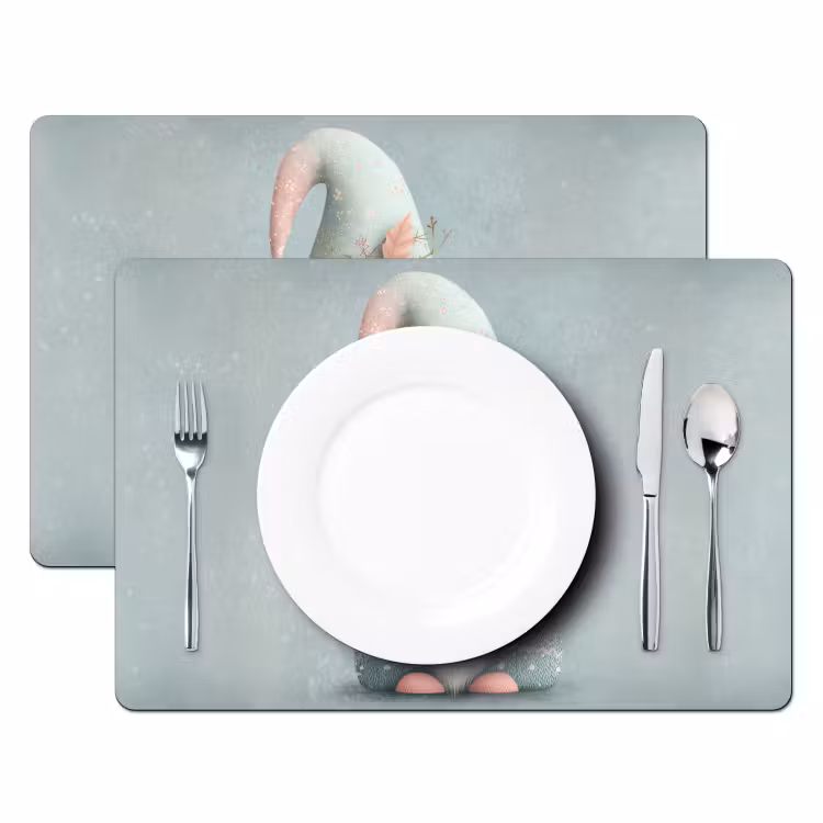 Placemat - 6 stuks - Kerstgnome - Cadeau - Groen — 2