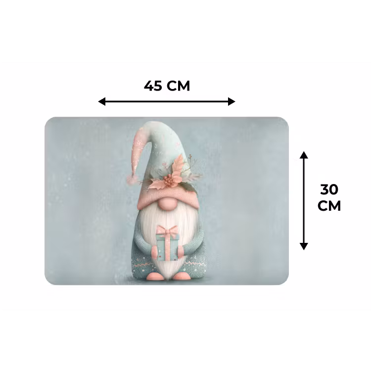 Placemat - 6 stuks - Kerstgnome - Cadeau - Groen — 3
