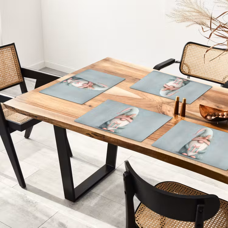 Placemat - 6 stuks - Kerstgnome - Cadeau - Groen — 5