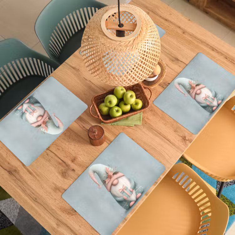 Placemat - 6 stuks - Kerstgnome - Cadeau - Groen — 6