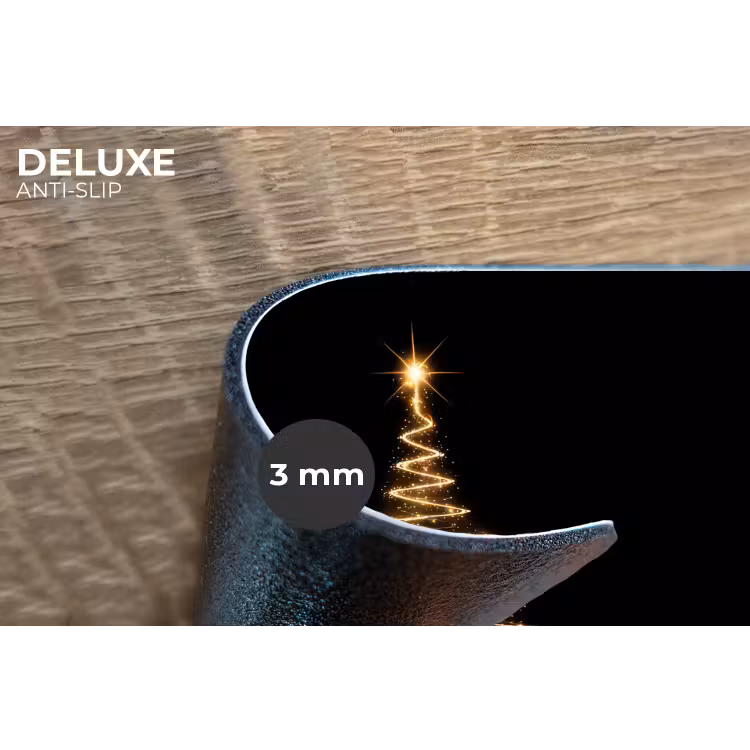 Placemat - 6 stuks - Magisch - Kerstboom - Lichtspiralen - Zwart — 4