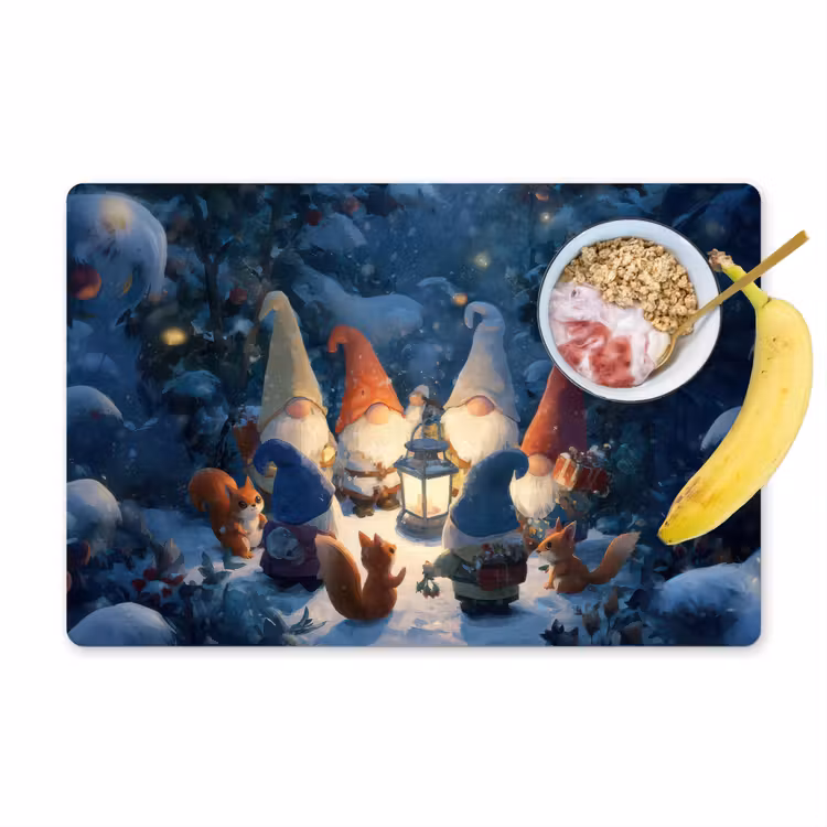 Placemat - 6 stuks - Winter - Gnooms - Eekhoorns - Meerkleurig — 1