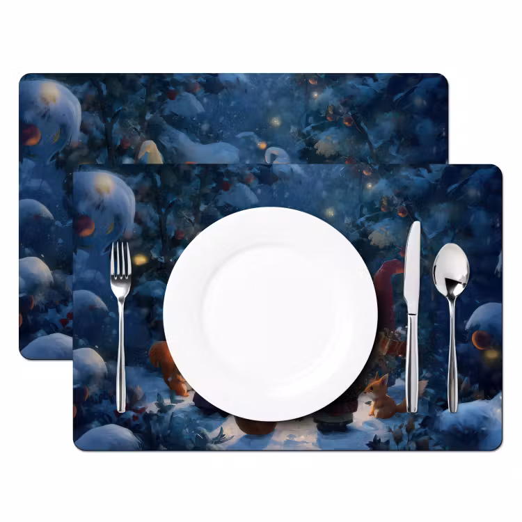 Placemat - 6 stuks - Winter - Gnooms - Eekhoorns - Meerkleurig — 2