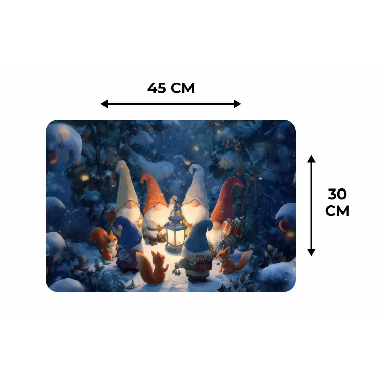 Placemat - 6 stuks - Winter - Gnooms - Eekhoorns - Meerkleurig — 3