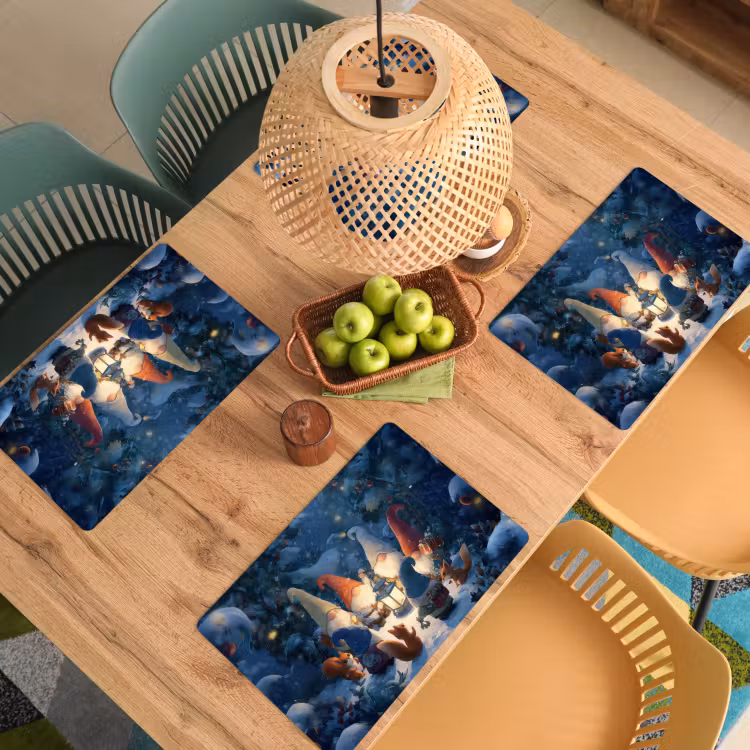 Placemat - 6 stuks - Winter - Gnooms - Eekhoorns - Meerkleurig — 6