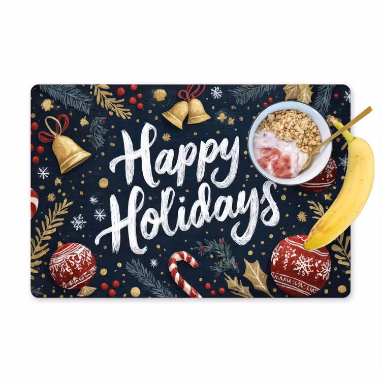 Placemat - 6 stuks - Feestelijk - Kerstgroet - Kleurrijk — 1