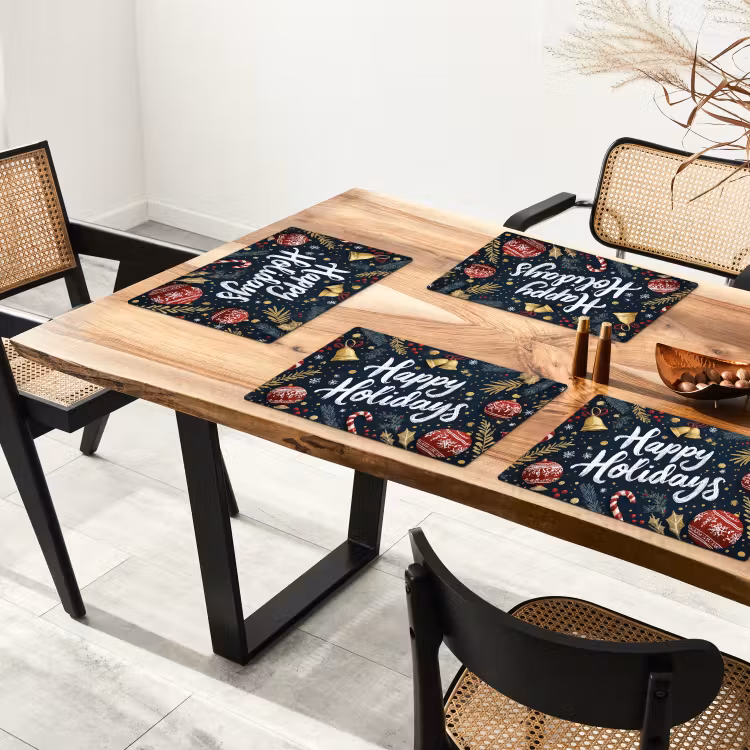 Placemat - 6 stuks - Feestelijk - Kerstgroet - Kleurrijk — 5