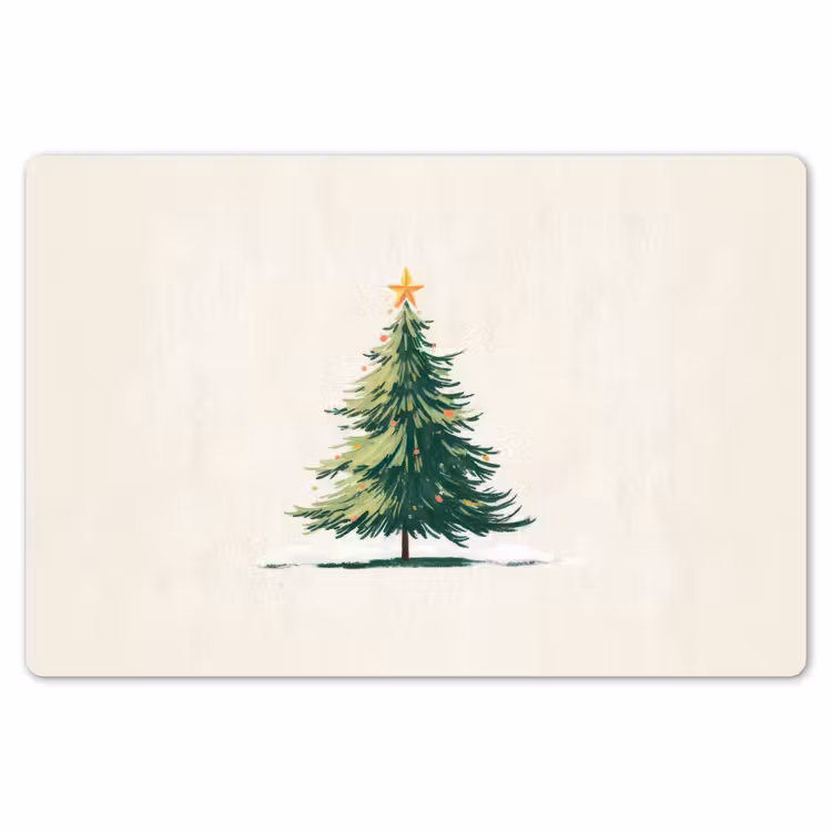 Placemat - 6 stuks - Kerstboom - Illustratie - Ster - Sneeuw — 7