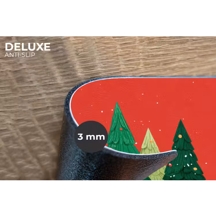 Placemat - 6 stuks - Minimalistisch - Kerstbomen - Rood - Sneeuw — 4