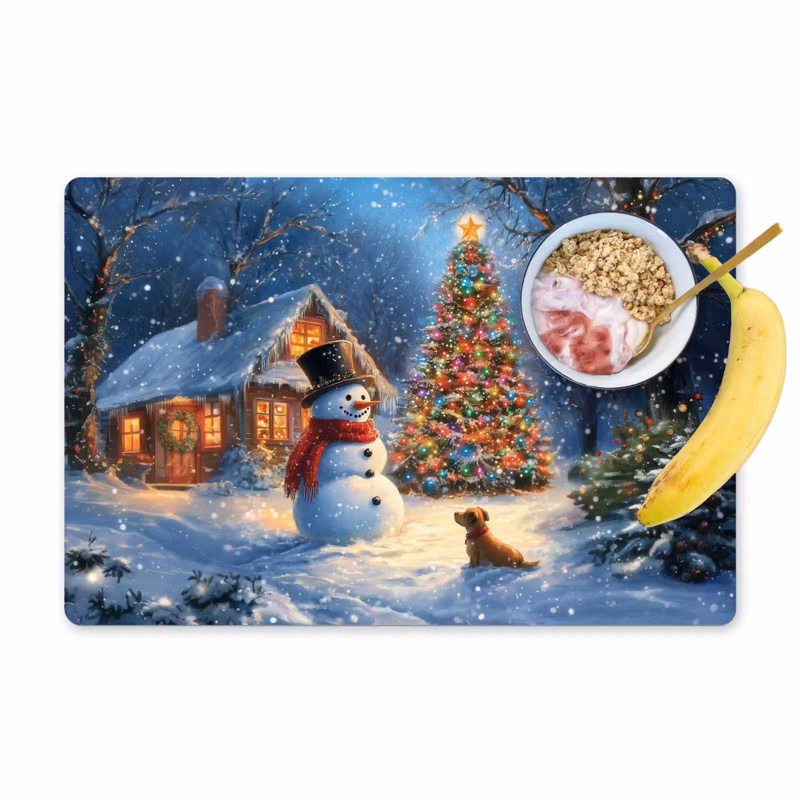 Placemat - 6 stuks - Kerstwonder - Winteravond - Kleurrijk — 1