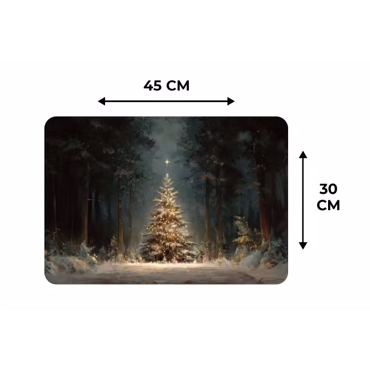 Placemat - 6 stuks - Kerstboom - Bos - Sneeuw - meerkleurig — 3