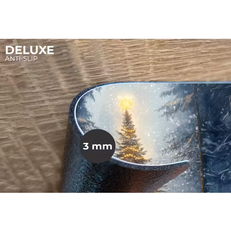 Placemat - 6 stuks - Kerstlicht - Woud - Hert - Donker — 4