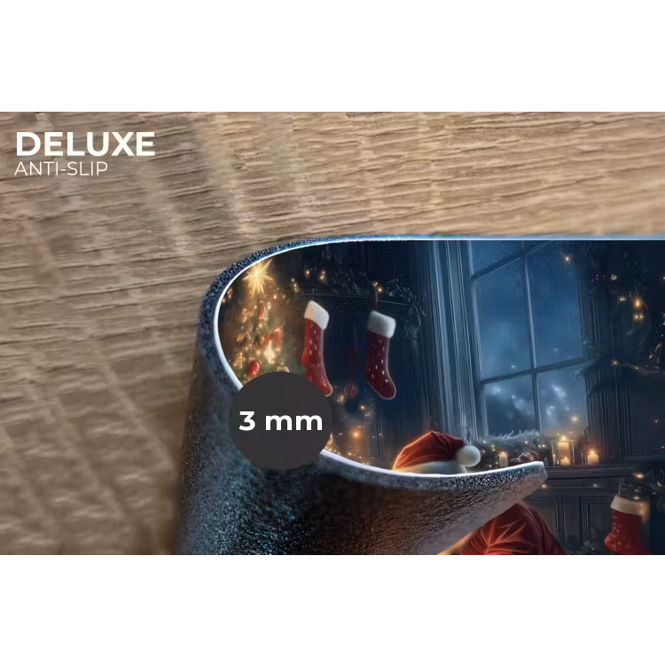 Placemat - 6 stuks - Kerstman - Haard - Donker — 4