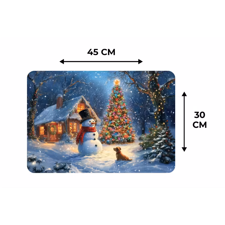 Placemat - 6 stuks - Kerstwonder - Winteravond - Kleurrijk — 3