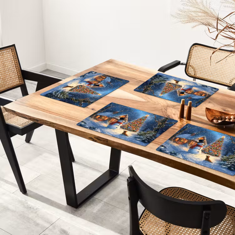 Placemat - 6 stuks - Kerstwonder - Winteravond - Kleurrijk — 5