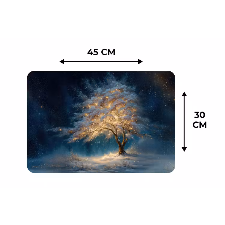 Placemat - 6 stuks - Levensboom - Nacht - Donker - Blauw — 3