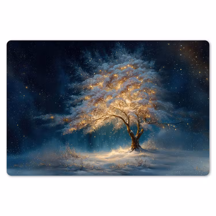 Placemat - 6 stuks - Levensboom - Nacht - Donker - Blauw — 7