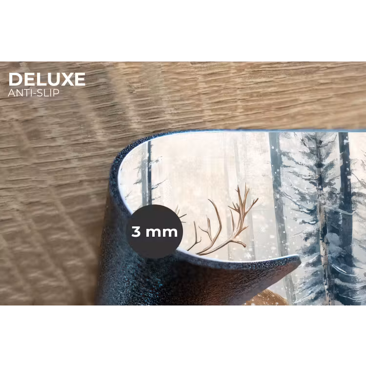 Placemat - 6 stuks - Rendier - Sneeuw - Woud - Wit — 4