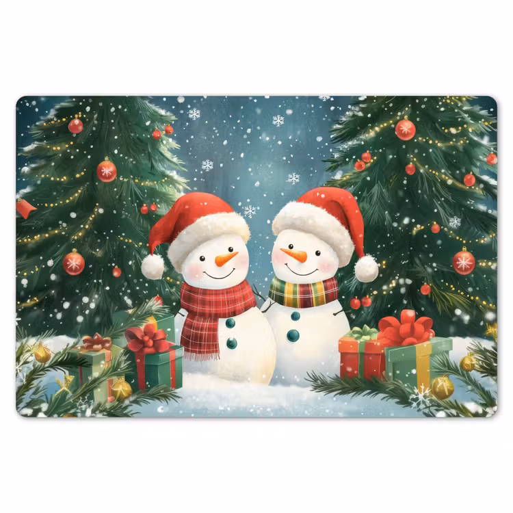 Placemat - 6 stuks - Sneeuwpop - Kerstsneeuw - Groen - Rood — 7