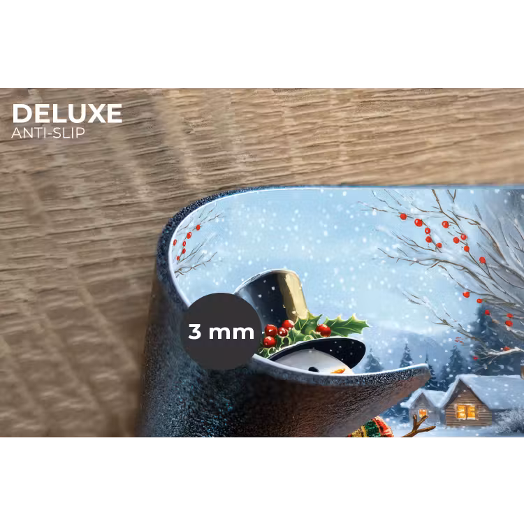 Placemat - 6 stuks - Sneeuwpop - Winterdorp - Kleurrijk — 4