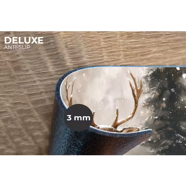 Placemat - 6 stuks - Winter - Bos - Rendier - Donker — 4
