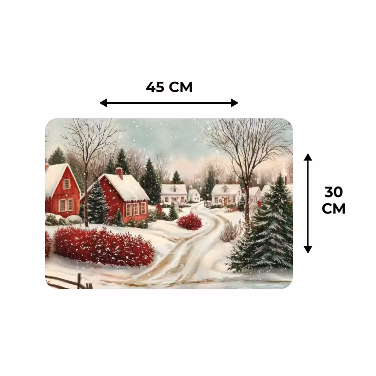 Placemat - 6 stuks - Kerstsfeer - Landelijk - Rood — 3