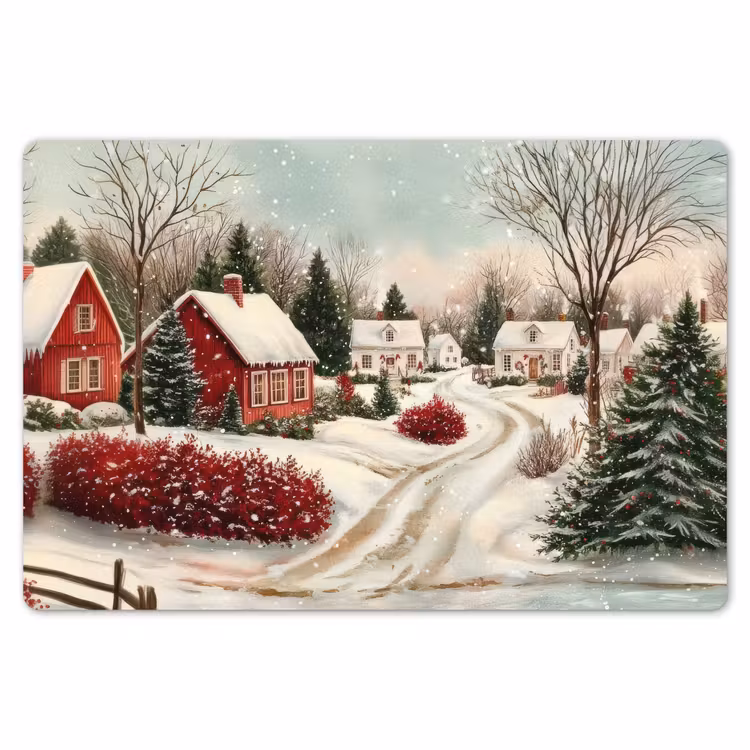 Placemat - 6 stuks - Kerstsfeer - Landelijk - Rood — 7