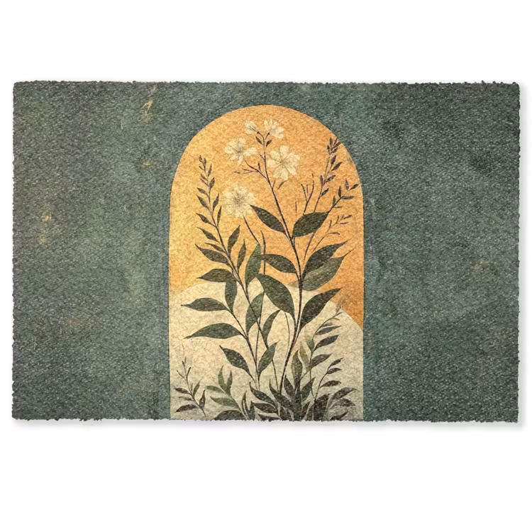 Deurmat - Plant - Bloemen - Wit — 1