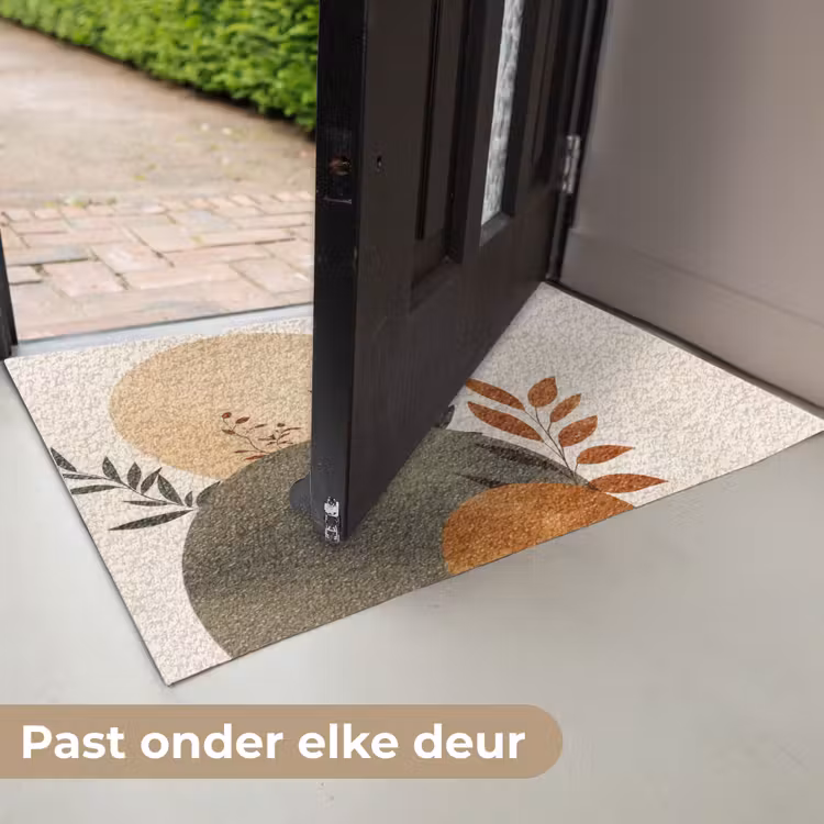 Deurmat - Vormen - Rond - Bladeren - Beige — 7