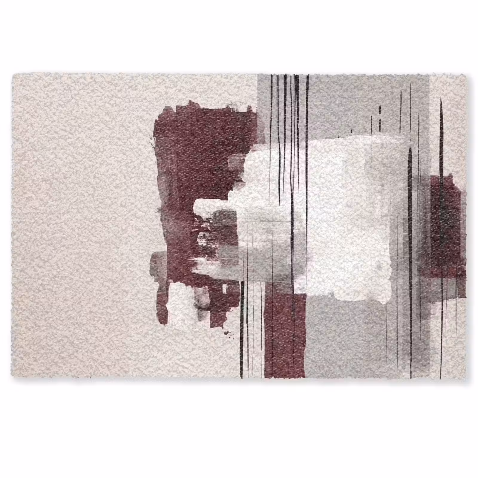 Deurmat - Penseelstreken - Abstract - Lijnen - Rood — 1