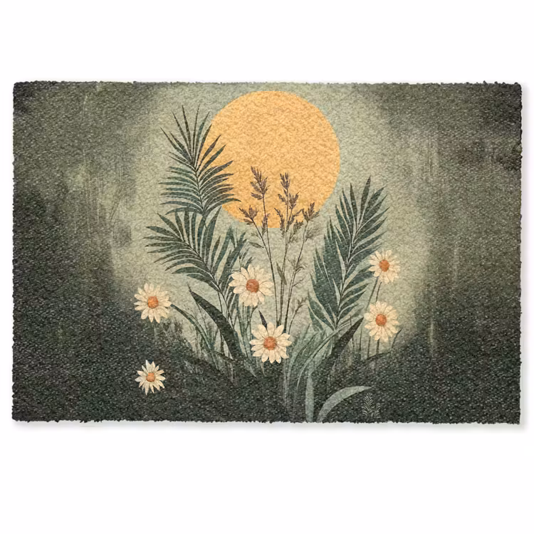 Deurmat - Bloemen - Bladeren - Zon - Groen — 1