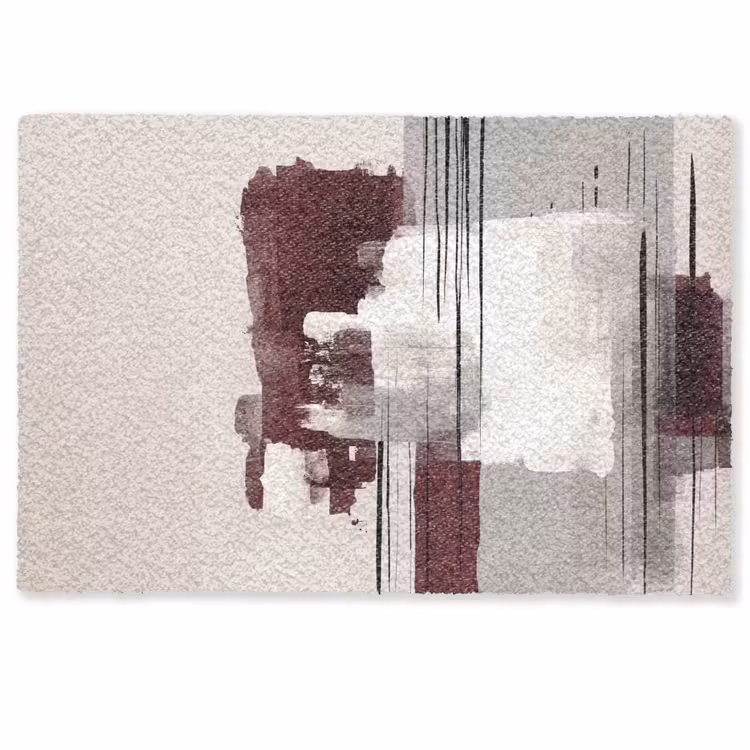 Deurmat - Penseelstreken - Abstract - Lijnen - Rood — 1