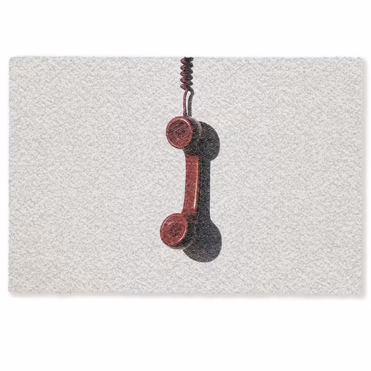 Deurmat - Telefoon - Koord - Rood - Minimalistisch — 1