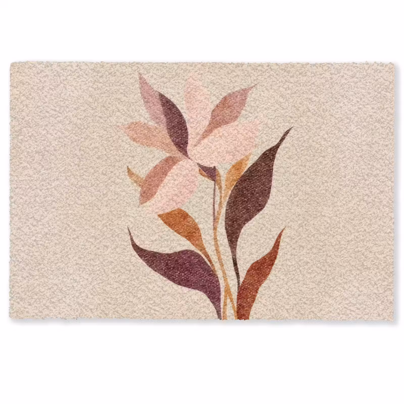 Deurmat - Bloemen - Blaadjes - Minimalistisch - Roze — 1