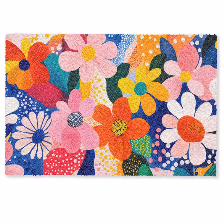 Deurmat - Bloemen - Kleurrijk - Stippen — 1