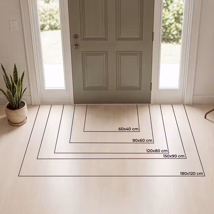 Deurmat - Bloemenweide - Heuvels - Silhouet - Roze — 5