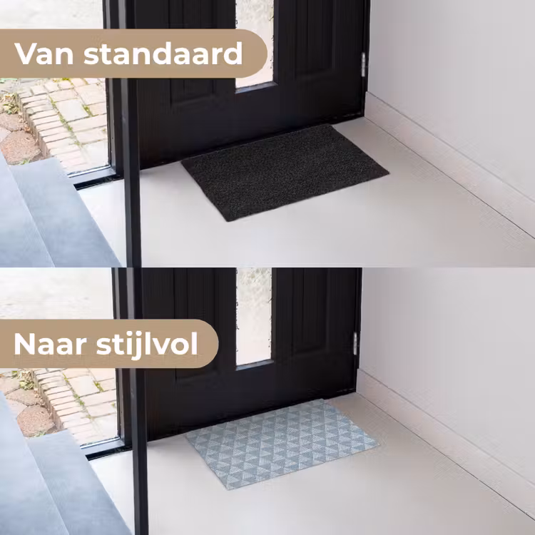 Deurmat - Driehoek - Blauw - Patroon - Strepen — 3