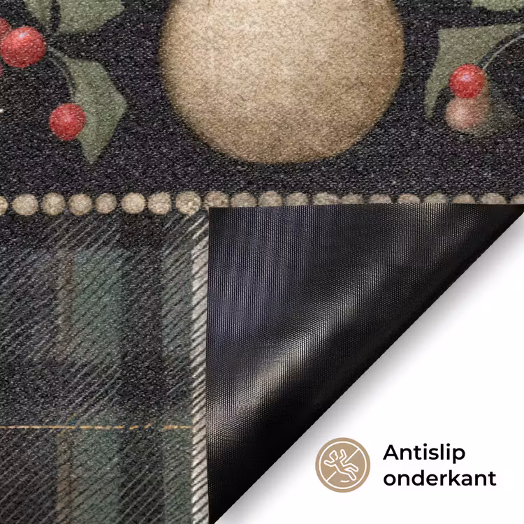 Deurmat - Kerstballen - Rood - Hulsttakken - Patroon — 6