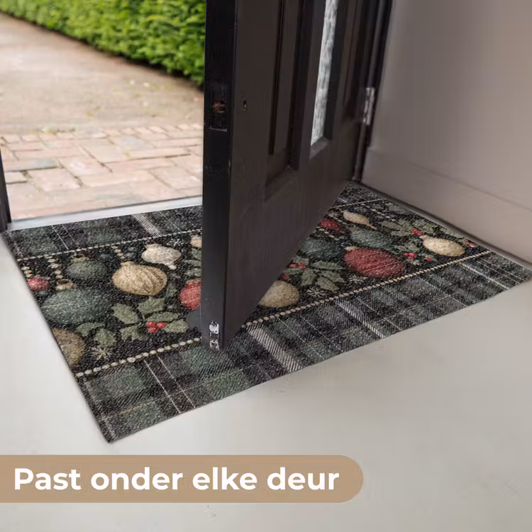 Deurmat - Kerstballen - Rood - Hulsttakken - Patroon — 7