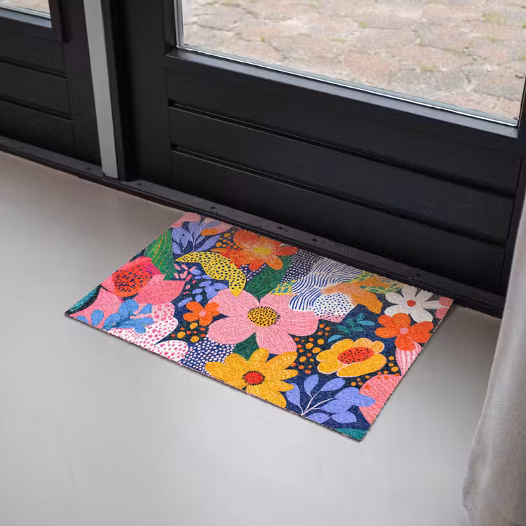 Deurmat - Kleurrijk - Bloemen - Abstract - Stippen — 2