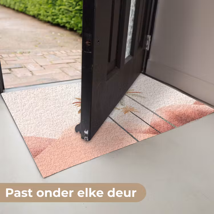 Deurmat - Palmbomen - Heuvels - Minimalistisch - Zachtroze — 7