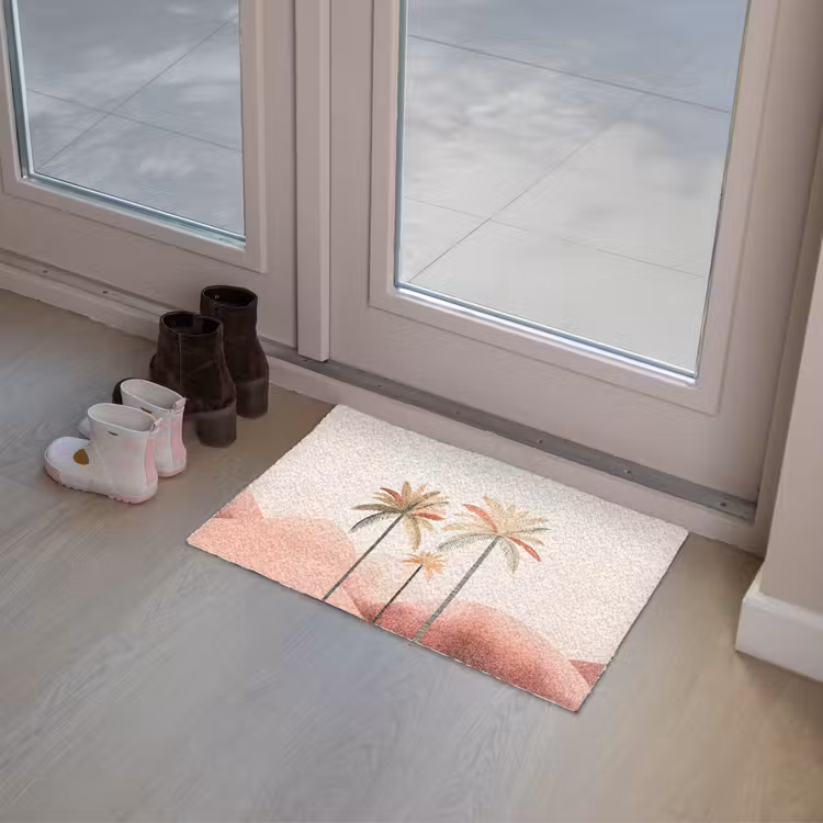 Deurmat - Palmbomen - Heuvels - Minimalistisch - Zachtroze — 8