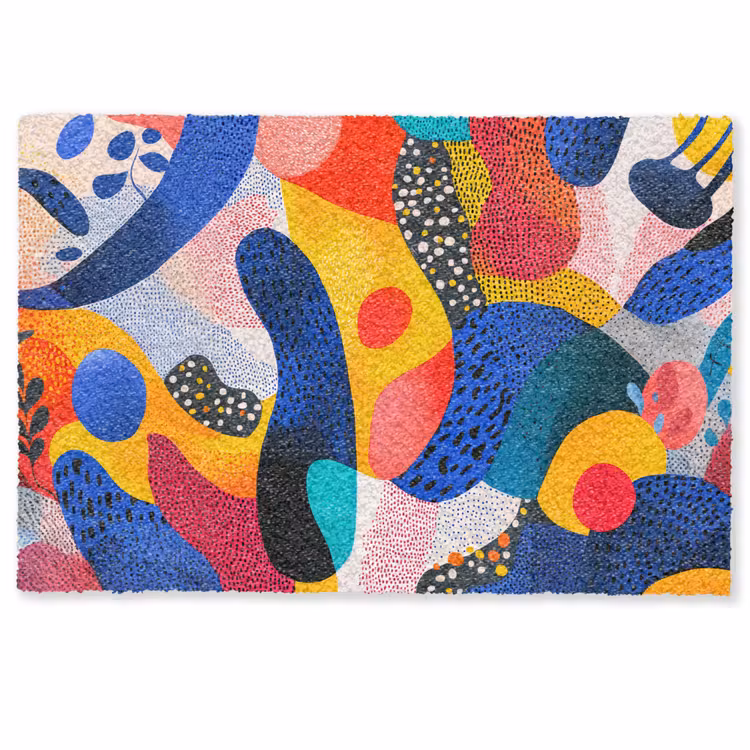 Deurmat - Vormen - Abstract - Stippels - Blauw — 1