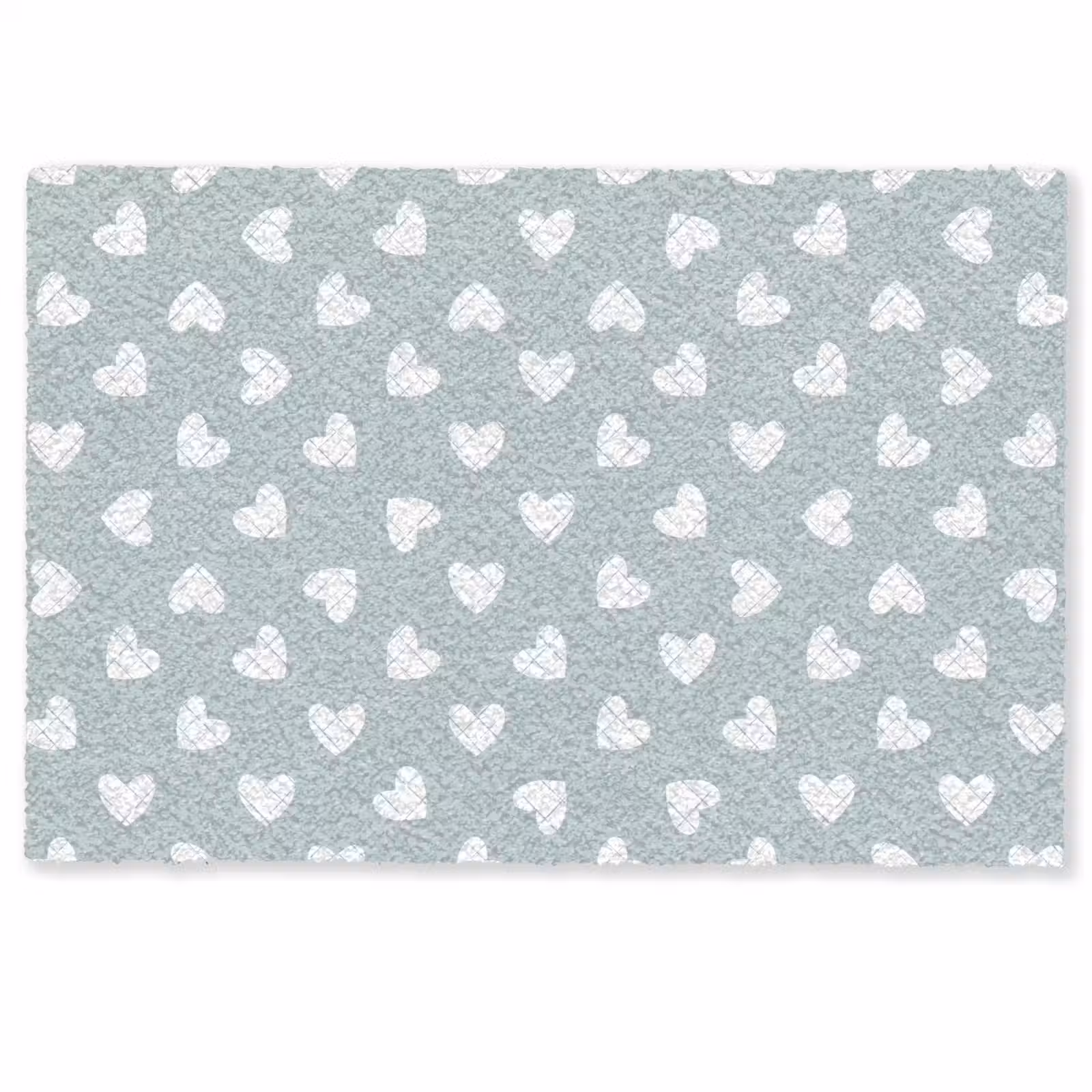 Deurmat - Hartjes - Blauw - Patroon - Strepen — 1