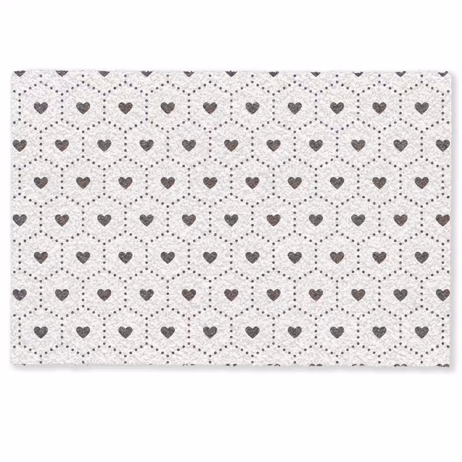 Deurmat - Hexagon - Patroon - Hartjes - Beige — 1