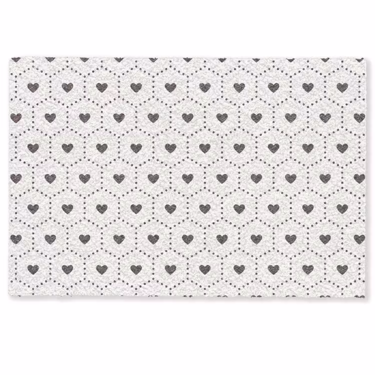 Deurmat - Hexagon - Patroon - Hartjes - Beige — 1