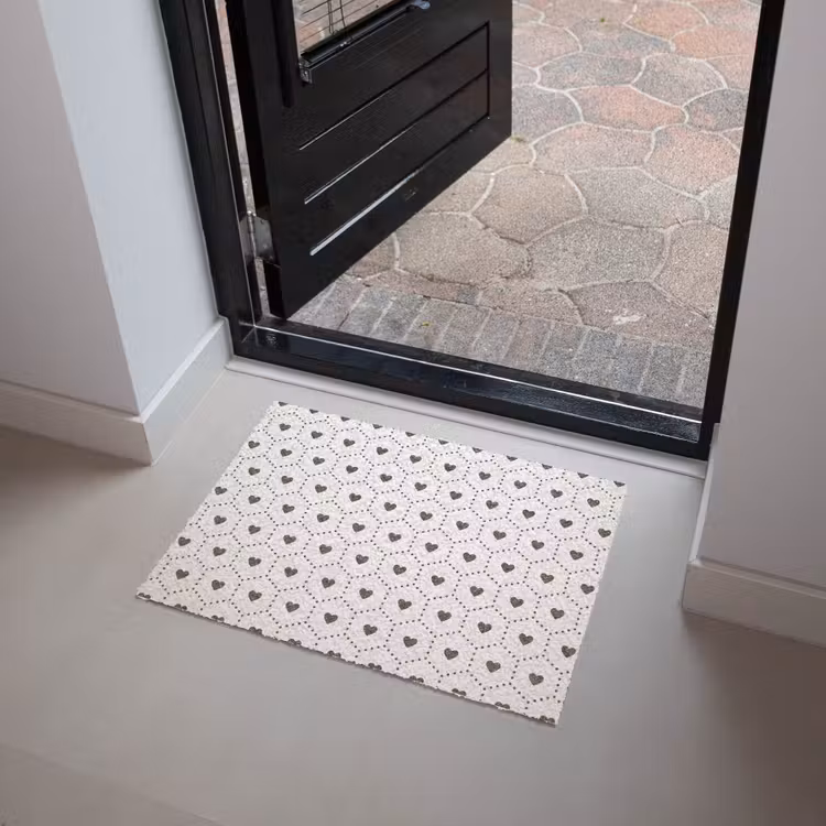 Deurmat - Hexagon - Patroon - Hartjes - Beige — 4