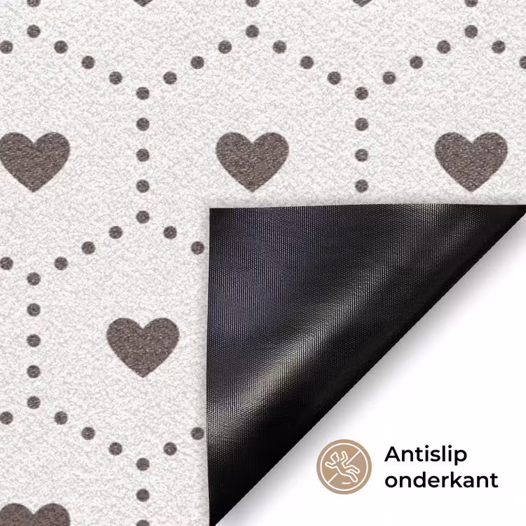 Deurmat - Hexagon - Patroon - Hartjes - Beige — 6