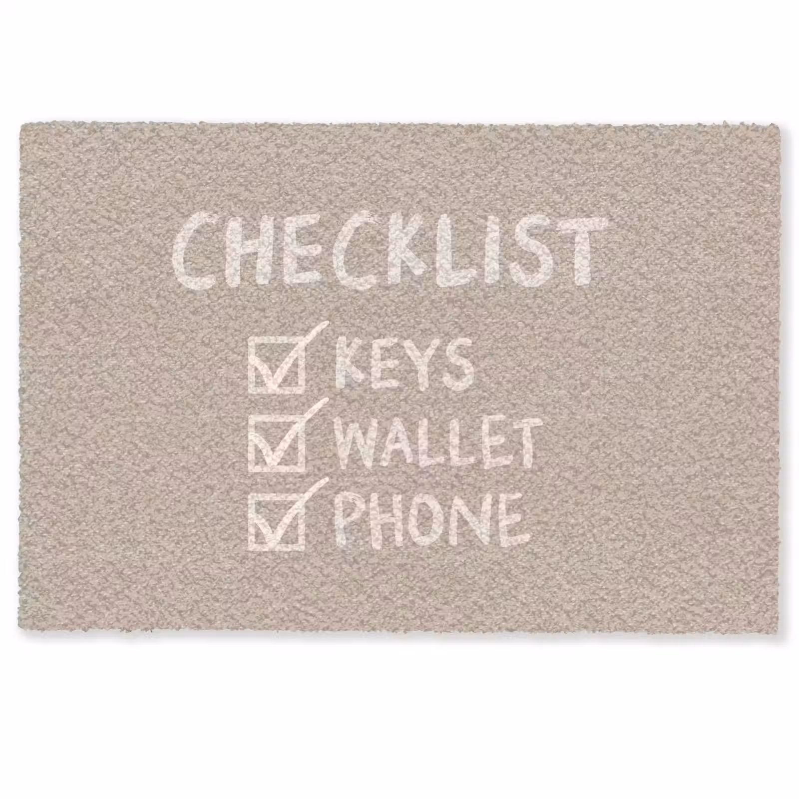 Deurmat - Quote - Checklist - Beige — 1