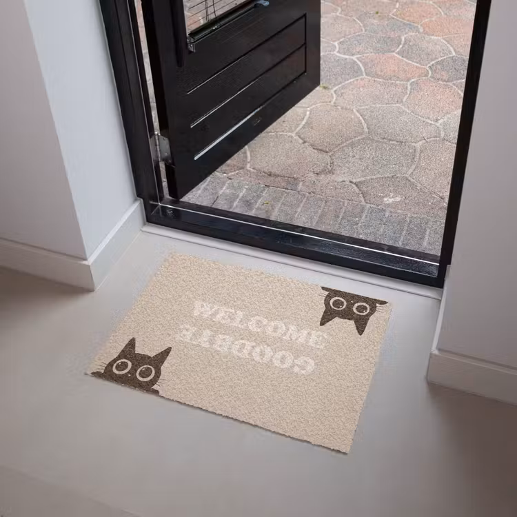 Deurmat - Cat - Beige - Welcome - Goodbye — 4